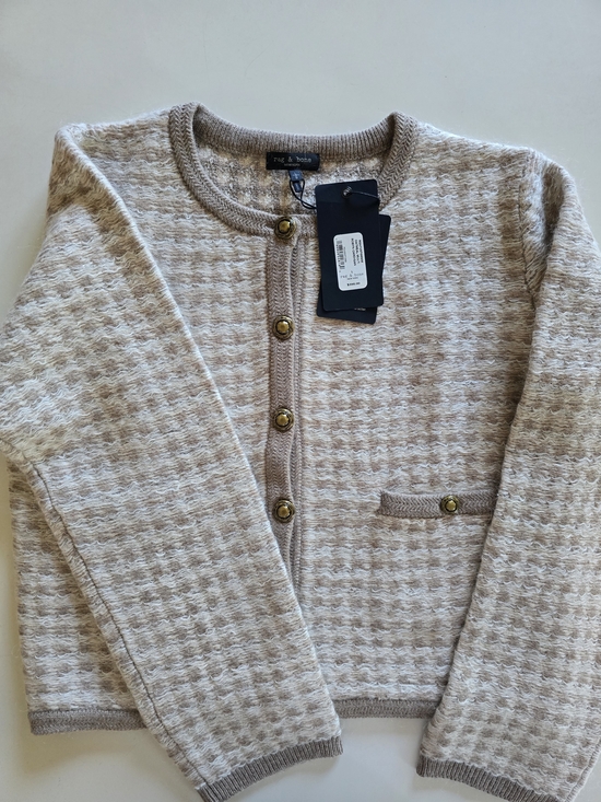 rag & bone Sweaters - NWT rag & bone Robyn Tweed Cardigan Oatmeal Multi Gold Button Size Large